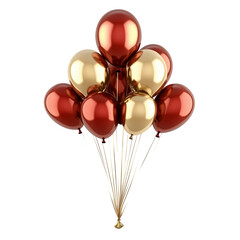 colorful helium balloons floating, isolated on a transparet background, festive and joyful, High Quality