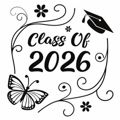 Class of 2026 Graduation Celebration Vector Illustratio
