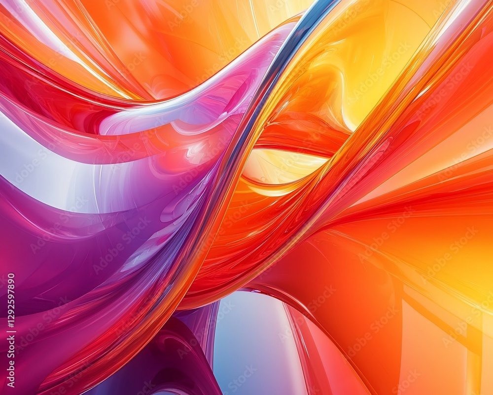 Poster abstract swirling colorful liquid forms in dynamic motion