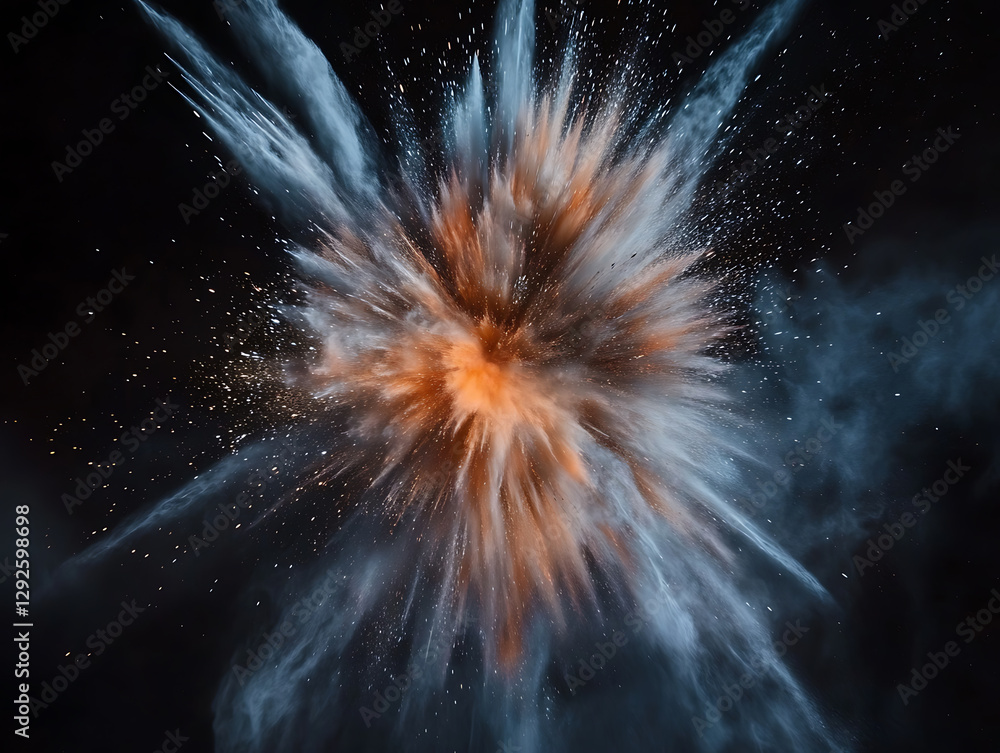 Aufkleber dramatic explosion event in dark space high-quality image of colorful blast modern visuals dynamic p