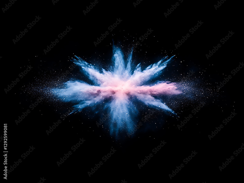 Poster explosive colorful light burst display abstract art digital creation black background visual art con