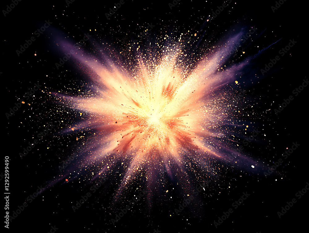 Poster cosmic explosion event outer space digital art dark universe spectacular viewpoint astronomical conc