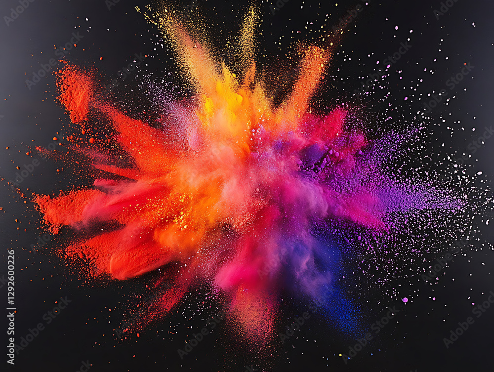 Poster dynamic color explosion art studio digital artwork abstract environment close-up vibrant concepts fo