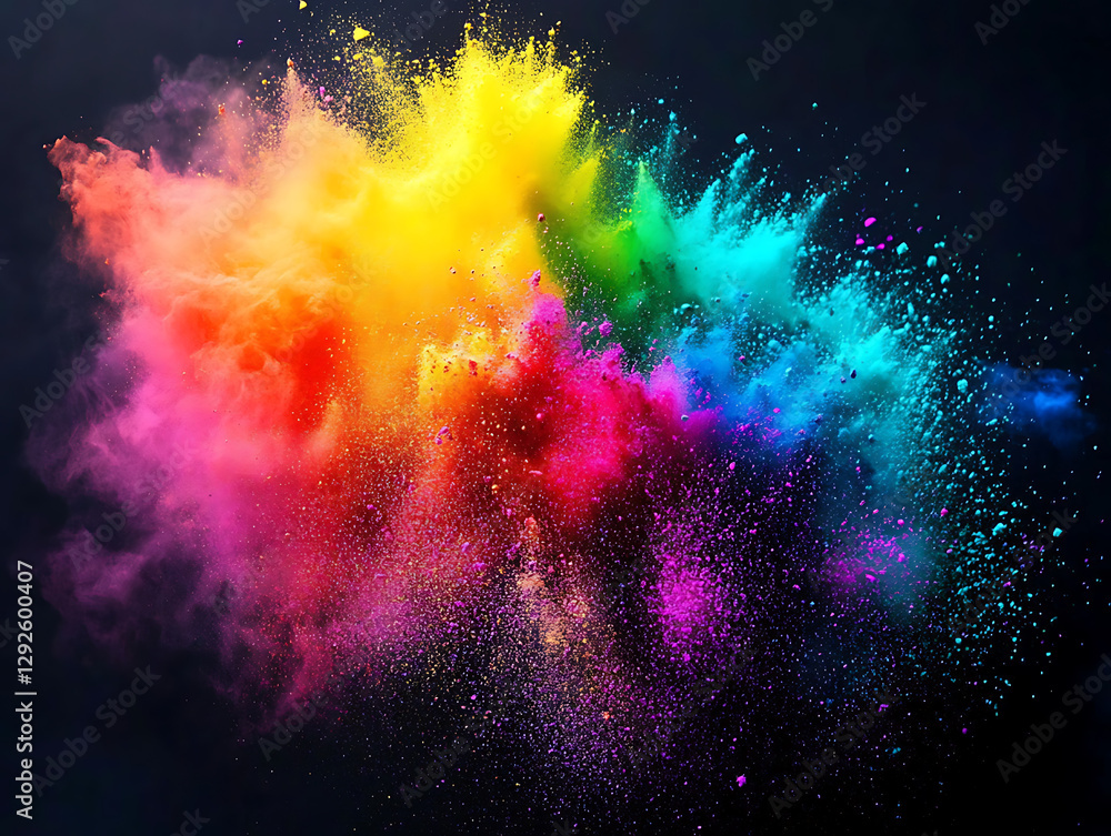 Poster vibrant color explosion digital art abstract background creative environment close-up view visual co