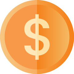Dollar coin vector icon USD currency money dollar sign isolated 