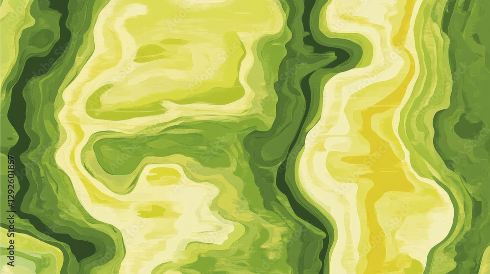 Poster abstract green and yellow textured background with wavy patterns for design projects