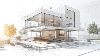 Modern House Architectural Sketch