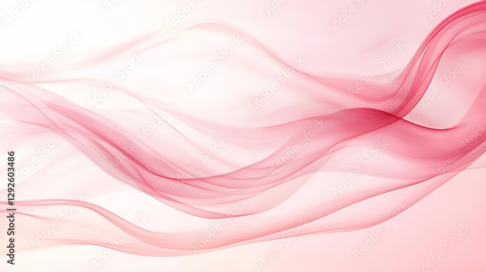 Poster soft pink abstract waves on a white background, delicate and flowing curves. modern art and design c