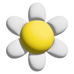  3D rendered chamomile flower for design elements