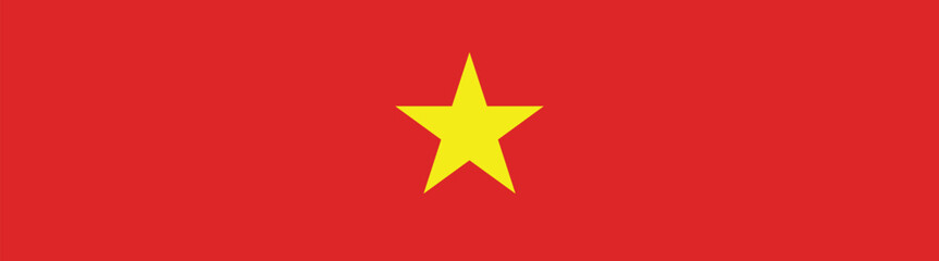 Vietnam flag long banner digital vector illustration