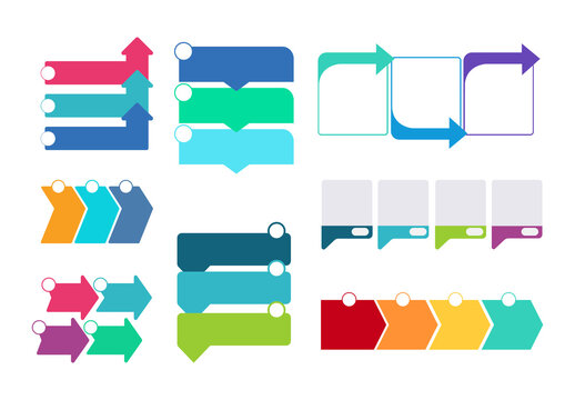 Colorful Arrow Chart Data Presentation Graphics Set