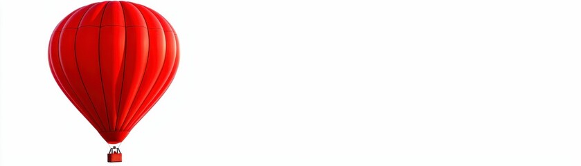 Obraz premium Graceful Crimson Airship Floating in Bright White Sky Revealing Simplicity and Joyful Mood