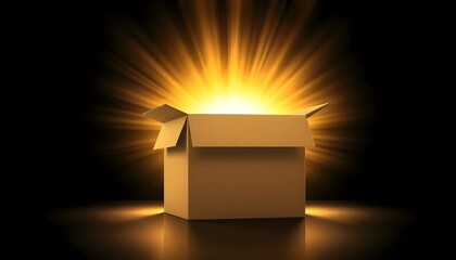 Enigmatic Glow: A Mysterious Box Illuminates Its Reflection