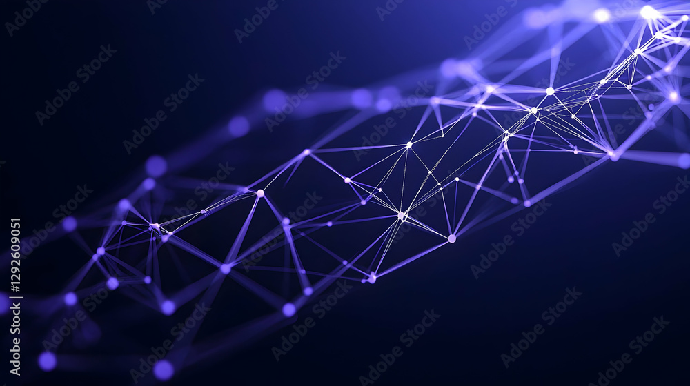 Poster abstract network connection with dots and lines on dark background