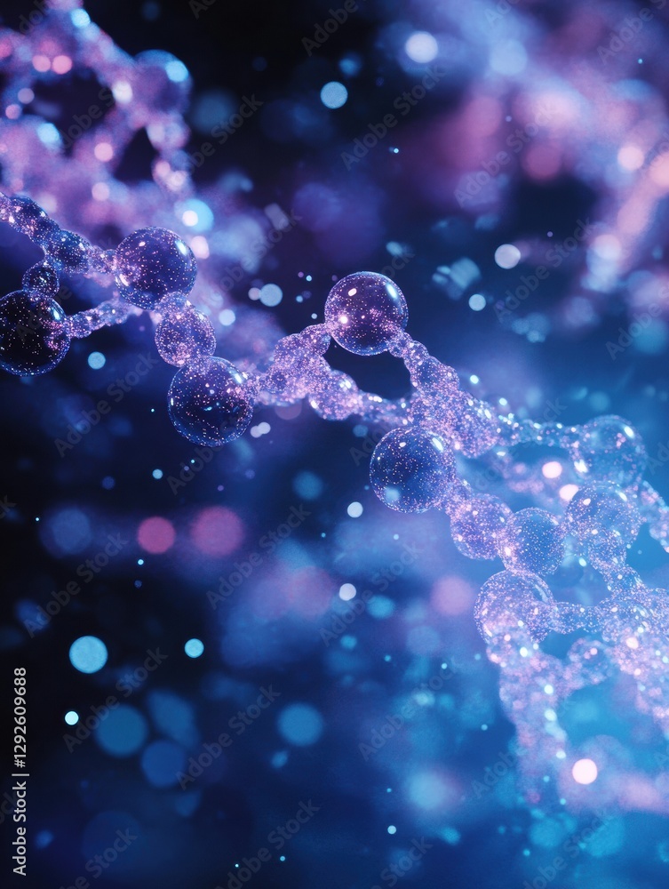 Poster 3d rendering of intricate botulinum toxin molecules with vibrant colors and details. generative ai