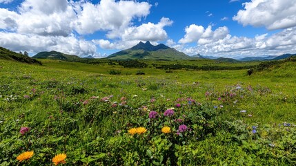 Mountain meadow wildflowers summer landscape scenic travel (3)
