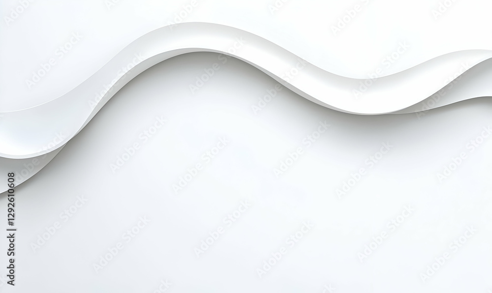 Poster smooth white wave on minimalist background for abstract design