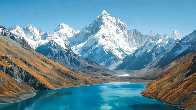 Magnificent aerial photography of snow-capped mountains and rivers [4K]