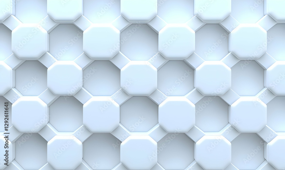 Poster smooth hexagonal pattern with light gray and white color scheme