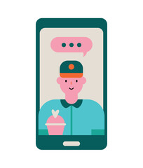 Fototapeta premium Special Delivery Mobile Courier Service Tracking
