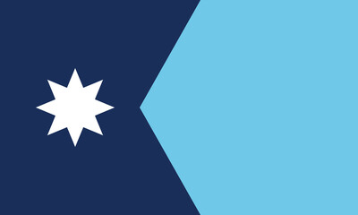 Flag of the state of Minnesota. Minnesota flag.State flag icon. Standard color. Standard size. A rectangular flag. Computer illustration. Digital illustration. Vector illustration.