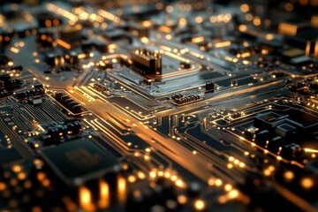 Obraz premium Exploring engineering marvels a complex network of electrical circuits technology lab digital artwork high-tech environment close-up view innovation in engineering