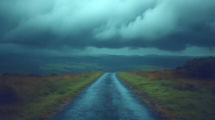 Stormy Country Road