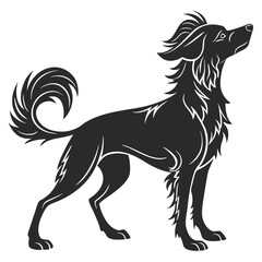 Chinese crested dog silhouette vector illustration