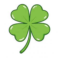 A four-leaf clover against a white background, symbolizing luck.