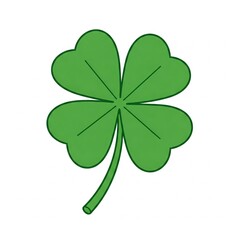Fototapeta premium A four-leaf clover against a white background, symbolizing luck.