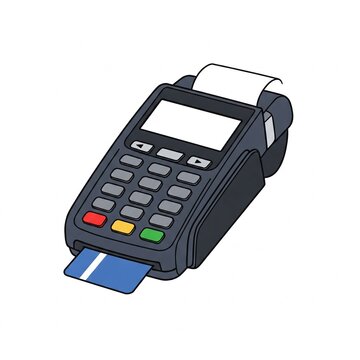 A card swiper against a white background.