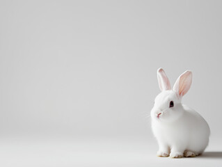 Fototapeta premium Discover the Adorable World of Baby Rabbits: Small, Playful Mammals Known for Their Soft Fur, Quick Movements, and Gentle Nature in Diverse Environments.