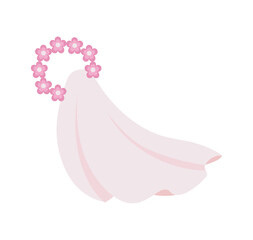 Wedding Veil Pink Floral Elegant Bridal Accessory