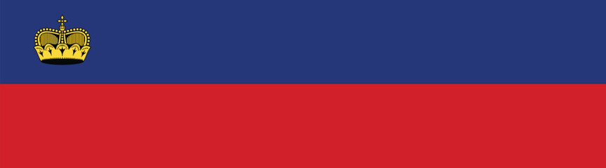 Obraz premium Liechtenstein flag long banner digital vector illustration