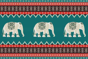 elephants pattern, Geometric
Beautiful Thailand,thai pattern,seamless,Traditional,ethnic,fabric pattern for textiles,rugs, wallpaper,clothing, sarong,batik,wrap,embroidery,print,background,cover, illu