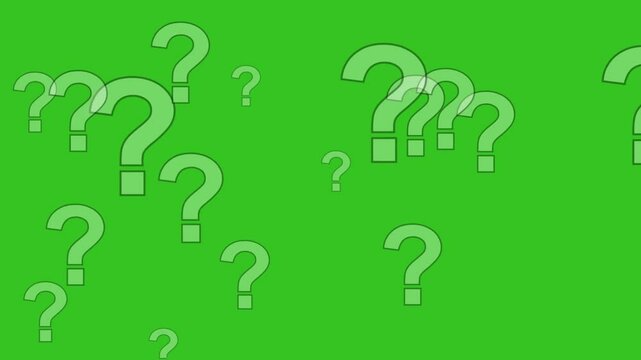 Animation of question mark with green screen background