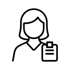 Business Woman Icon Checklist Task Management Outline