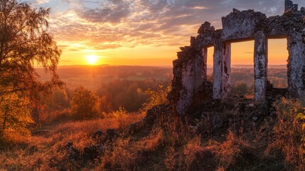 Ruiny o wschodzie słońca: Złota zatoka © atipong