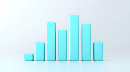Blue Vertical Bar Graph with Minimalist Background for Data Presentation