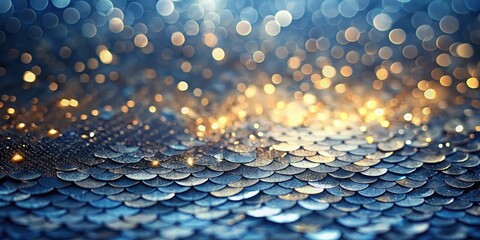 Shimmering Scales and Golden Lights A Festive Background of Sparkling Texture and Out-of-Focus Illumination
