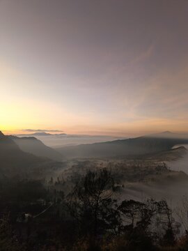 sunrise in the bromo mountains