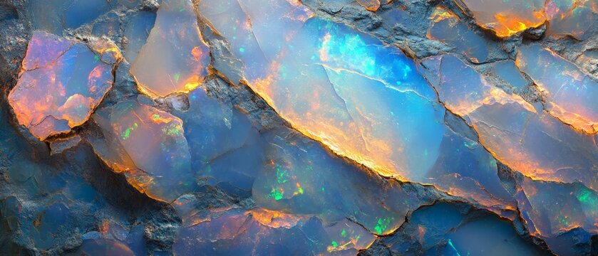 Iridescent opal stones texture