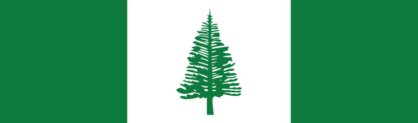 Norfolk Island flag long banner digital vector illustration