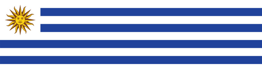 Flag of Uruguay. Uruguay flag long banner digital vector illustration