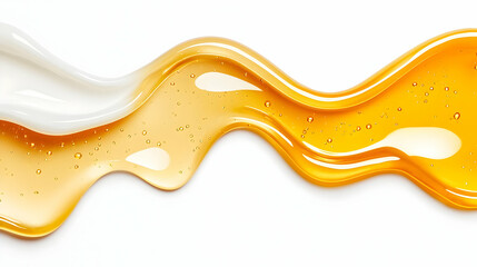 Vibrant Curves of Honey and Cream on a White Background