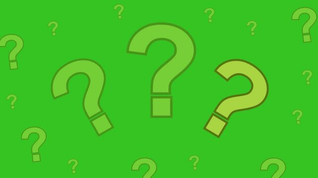 Animation of question yellow mark with green screen background