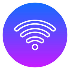 Gradient Line Art Wifi Symbol Circle Icon