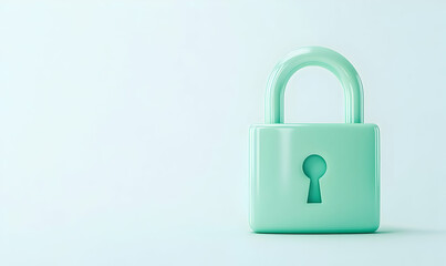 Fototapeta premium Modern Mint Green Lock Symbolizing Security and Protection Concept