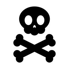 Vector Skull and Crossbones on White Background
