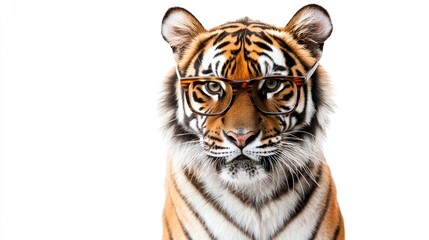 Obraz premium tiger wearing glasses